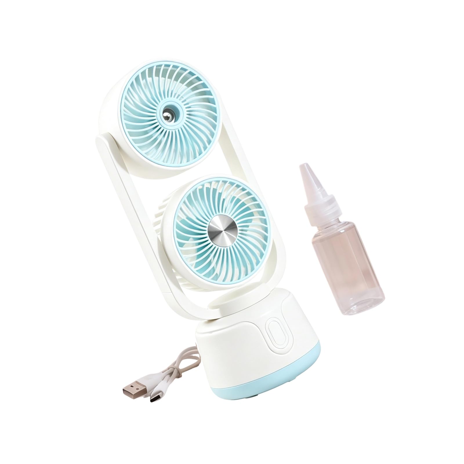 TAZIZI Portable Cooling Fan Rechargeable Desktop with Water Misting Sprayer Humidifier Cooling Fan for Camping Outdoor Rechargeable Misting