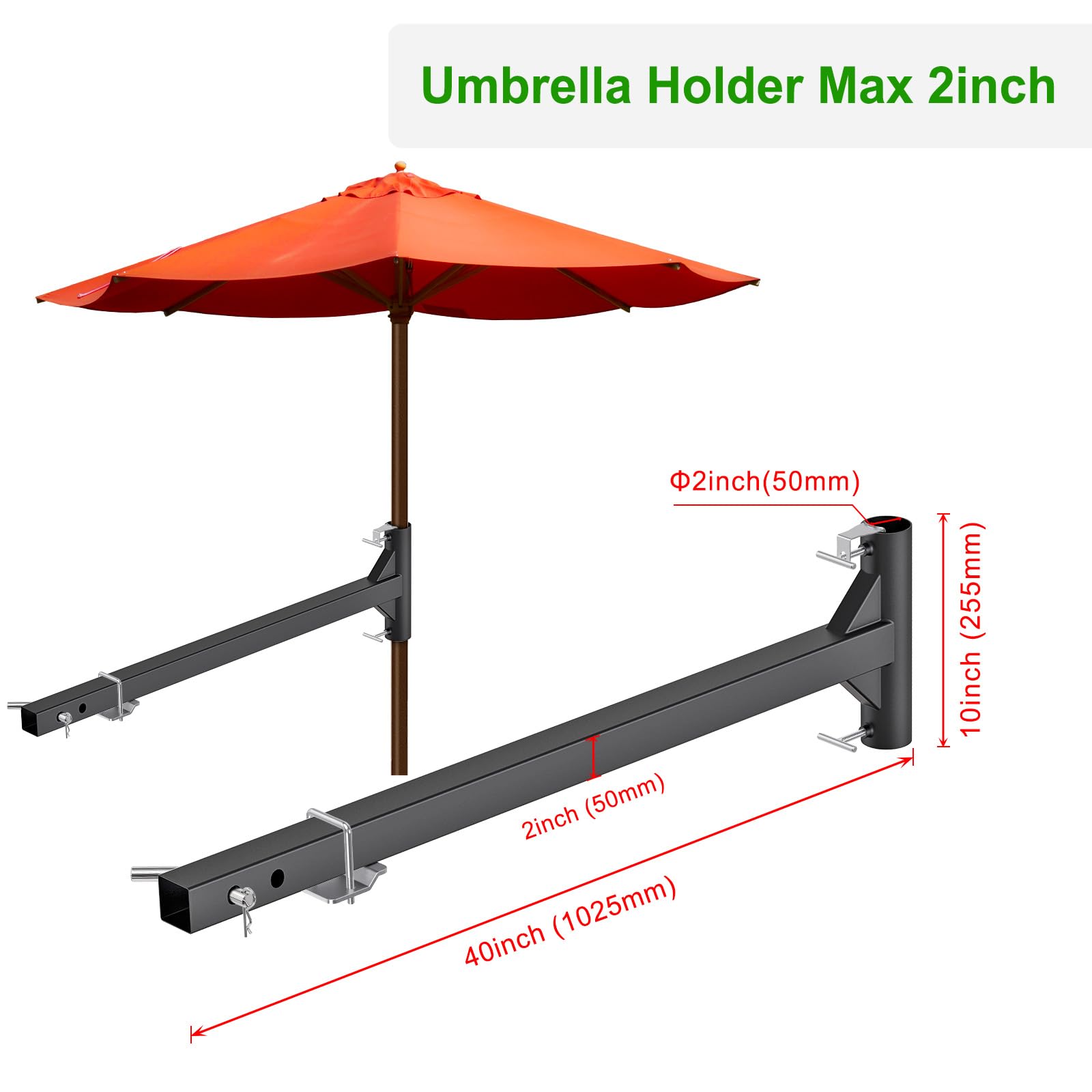 Dolibest Heavy Duty Steel Patio Umbrella Holder – Adjustable, Welded & Space-Saving (2-Pack)