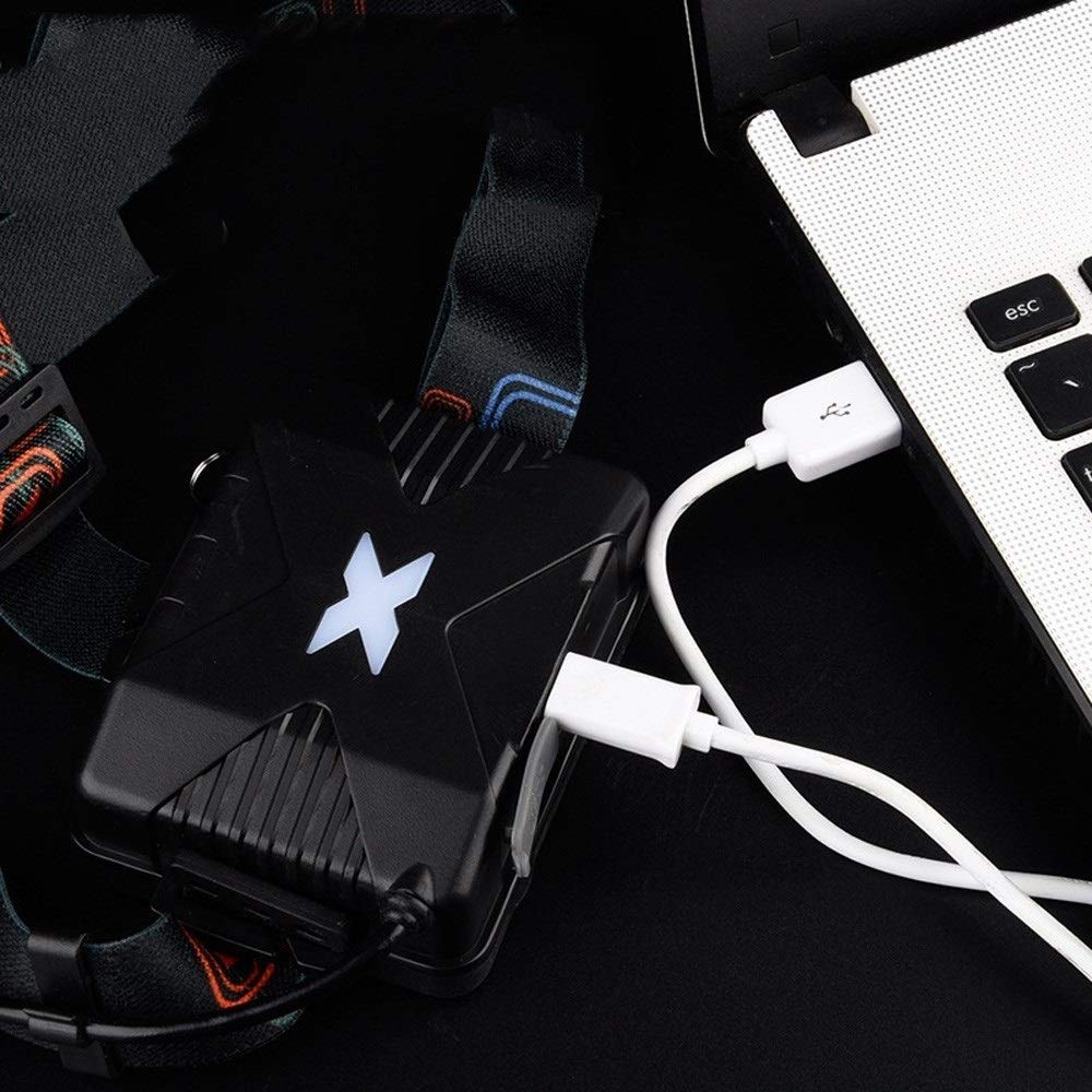 Latarka czołowa LED, latarka czołowa, najjaśniejsza latarka czołowa z 7 diodami LED, wodoodporna latarka czołowa z możliwością ładowania przez USB, outdoor Camping Kolarstwo Bieganie Wędkarstwo