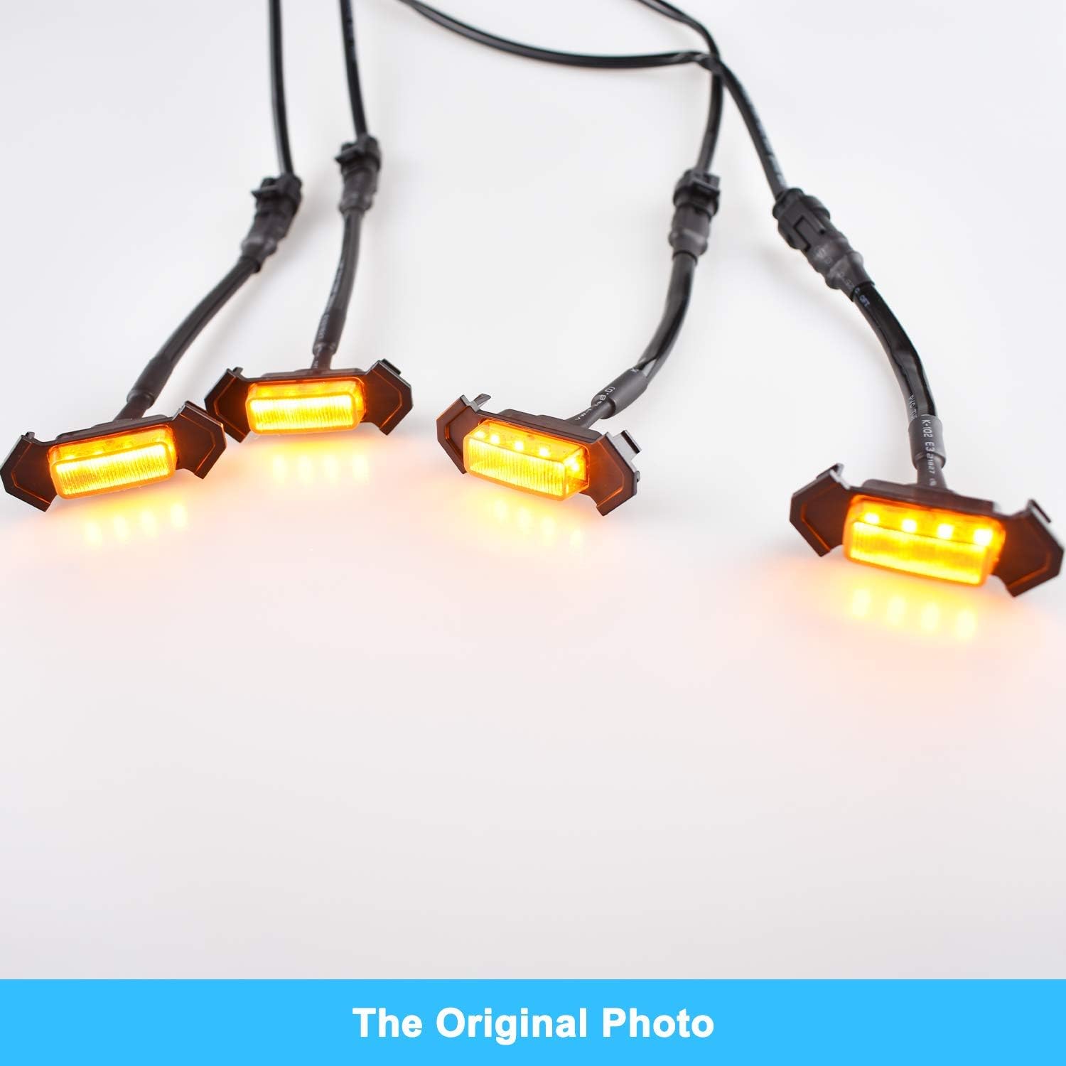Boigoo Front Grill Lights for Tacoma TRD Pro Grille Light - Amber LED Lighting with Amber Lens, 2005 2006 2007 2008 2009 2010 2011 2016 2017 2018 2019 Tacoma Grilles Kit (Amber LED Amber Lens)