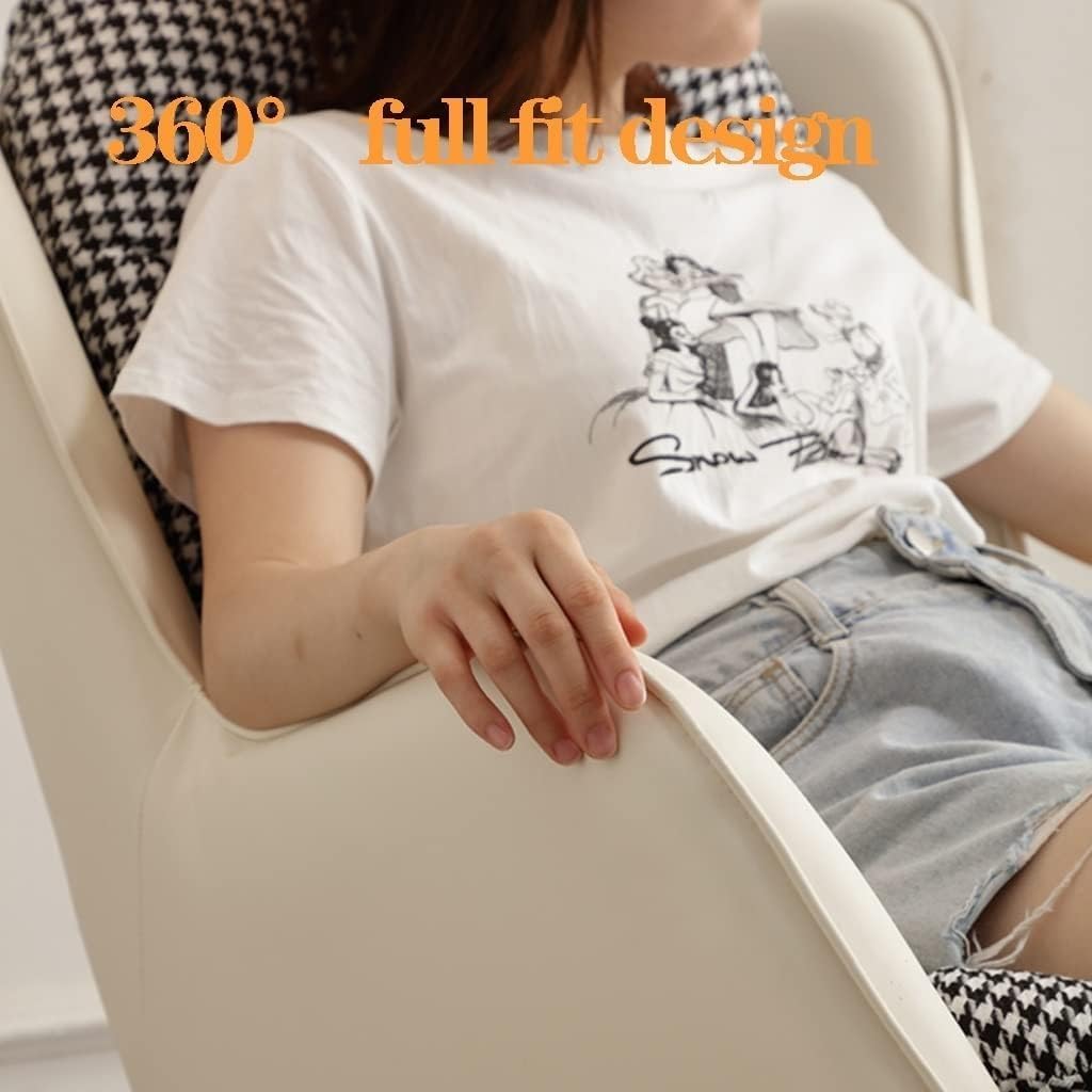 布張りロッキングチェア、腰枕とオットマン付きモダンリビングルームロッキングチェアセット、ミッドセンチュリー布張りナパレザーチェアロッ