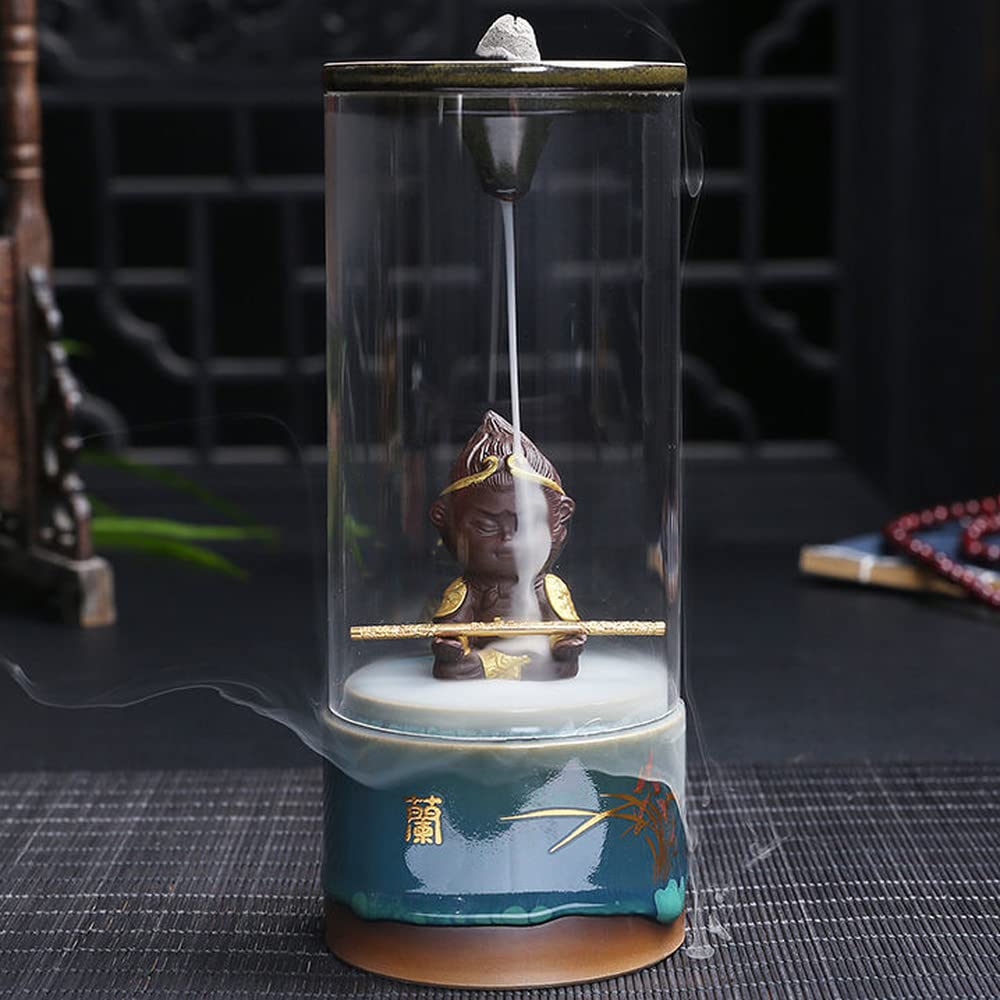 XIALON 18,8 cm Cerámica Mono Reflujo Incienso Quemador Oficina Creative Censer Adornos