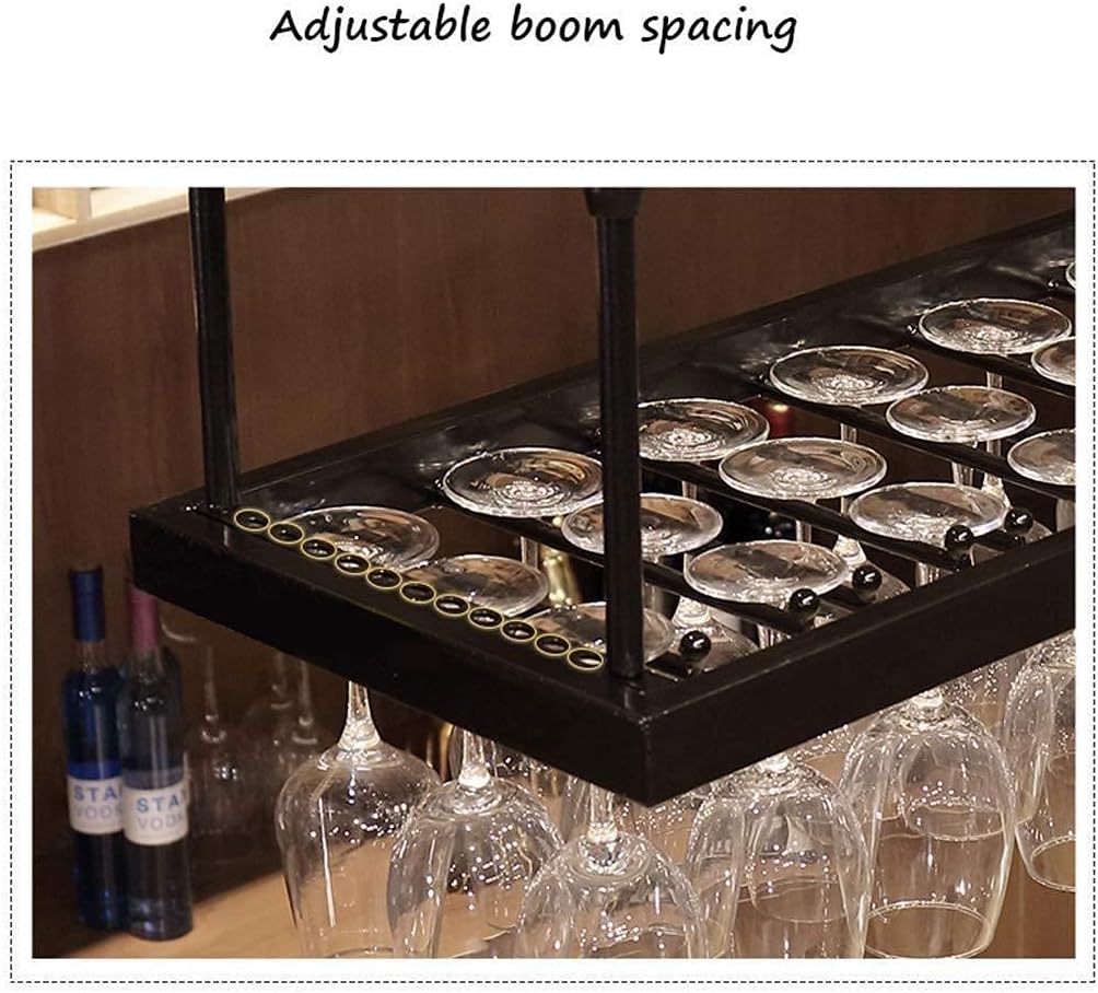 Wine Display Rack,Bar Unit Floating Shees Ceiling Mounted Hanging Wine Bottle Holder Metal,Adjustable Ceiling Storage Rack,Storage Shee,Vintage Style Decoration Application,Multi-S
