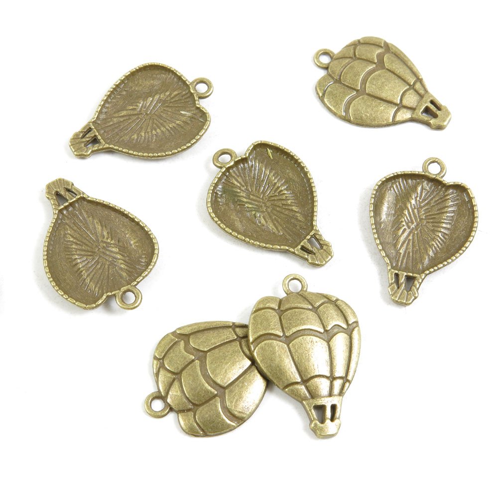 40 PCS Jewelry Making Charms Ancient Antique Bronze Fashion Jewelry Making Crafting Charms Findings Bulk for Bracelet Necklace Pendant A02101 Hot Air Balloon