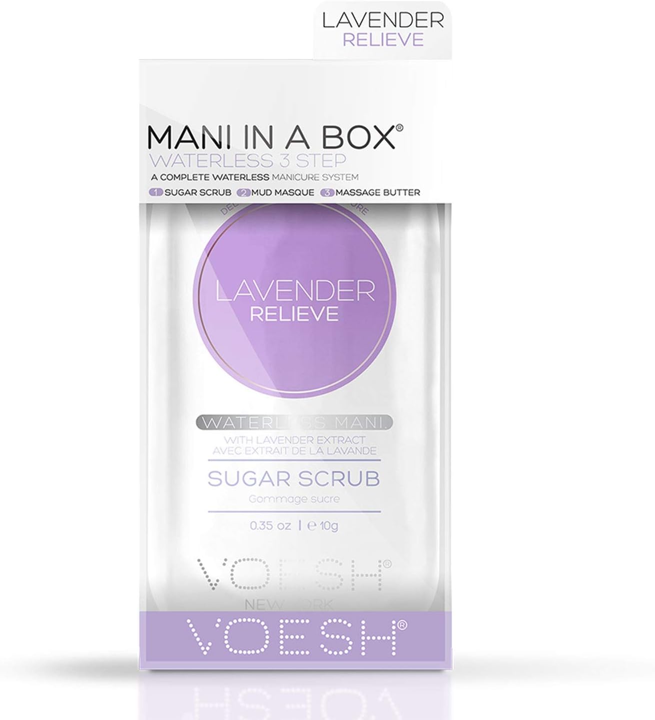 Voesh New York Mani in a Box Waterless 3 Step, Lavender Relieve, 1 Count