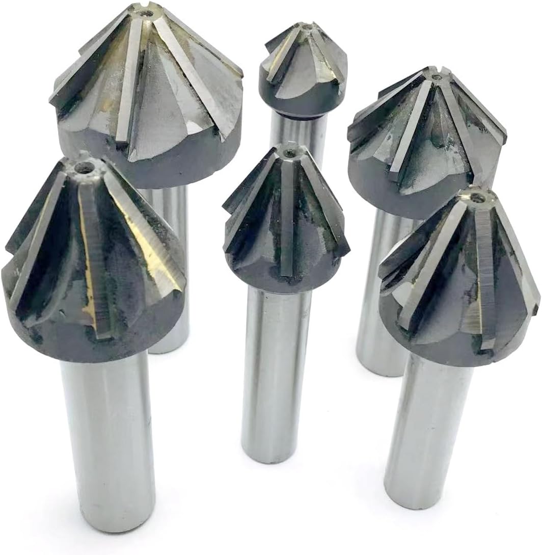 1pcs 60/90 Degrees Chamfer Milling Cutter TCT Straight Shank Carbide Chamfer End Mill with Brazing Carbide Blade 4 Flute/6 Flute Chamfering Cutting Tool V Groove Router Bits(30mm-90degree)