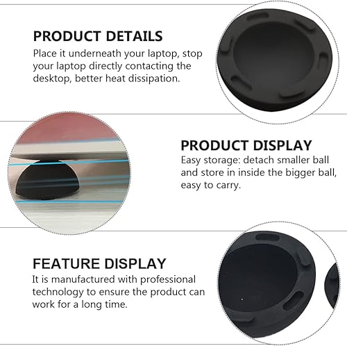 Miniatura 6 de 4 unids Alfombrilla de piso para laptop Pies de estante de refrigeración Accesorios Soporte para portátil Elevador portátil Elevador portátil