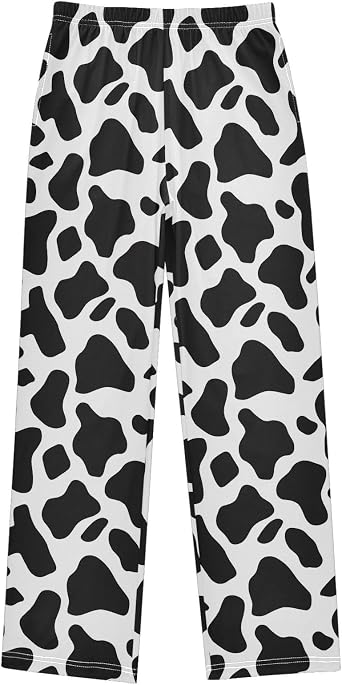 Pfrewn Pajama Pants Pizza White Doodle Casual Lounge PJ Bottoms with Pockets, S