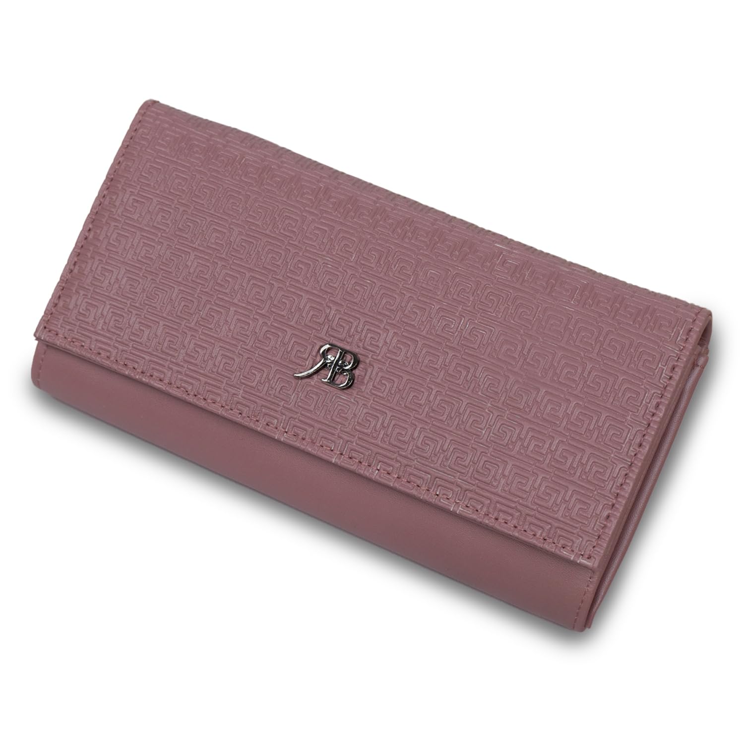 GeoCharm Vegan Leather Wallet for Women | Elegant Long Ladies Clutch Purse with Zip Pocket Card Slots and Cash Compartments | Stylish Geometric Pattern Wallet | Made in India| LightPink-image-33