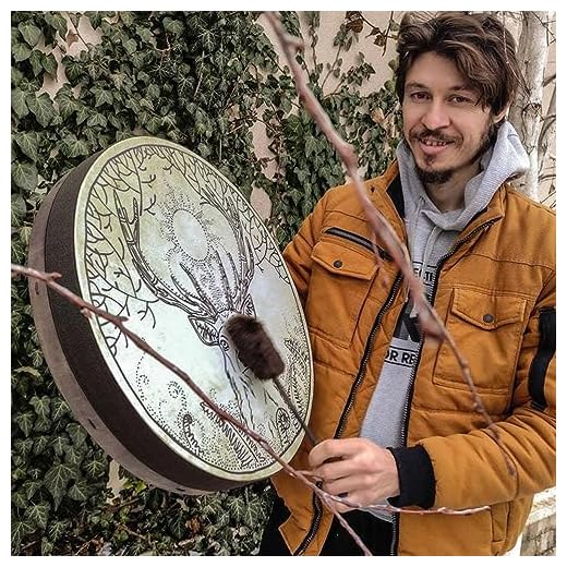 Mano de Música de Chamán Grande con Tambores Decoración del Hogar de Chamán El Juego Es un Instrumento de Percusión que Cualquiera Puede Ritmo Enh Tambor de Mano de Música de