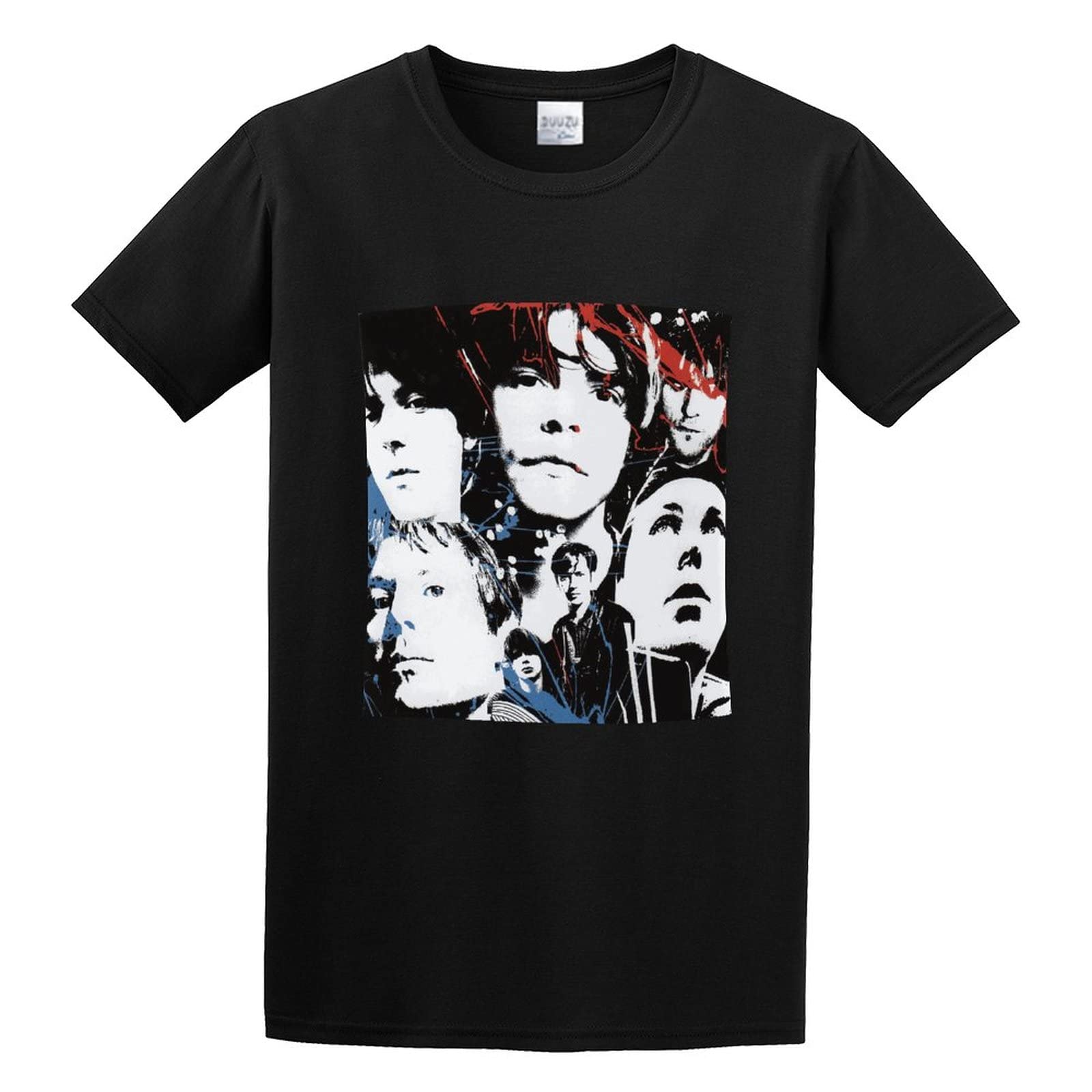 WOKERUI The Charlatans Forever The Singles Soundtrack Mens Round Neck Design T Shirt Size XL Black