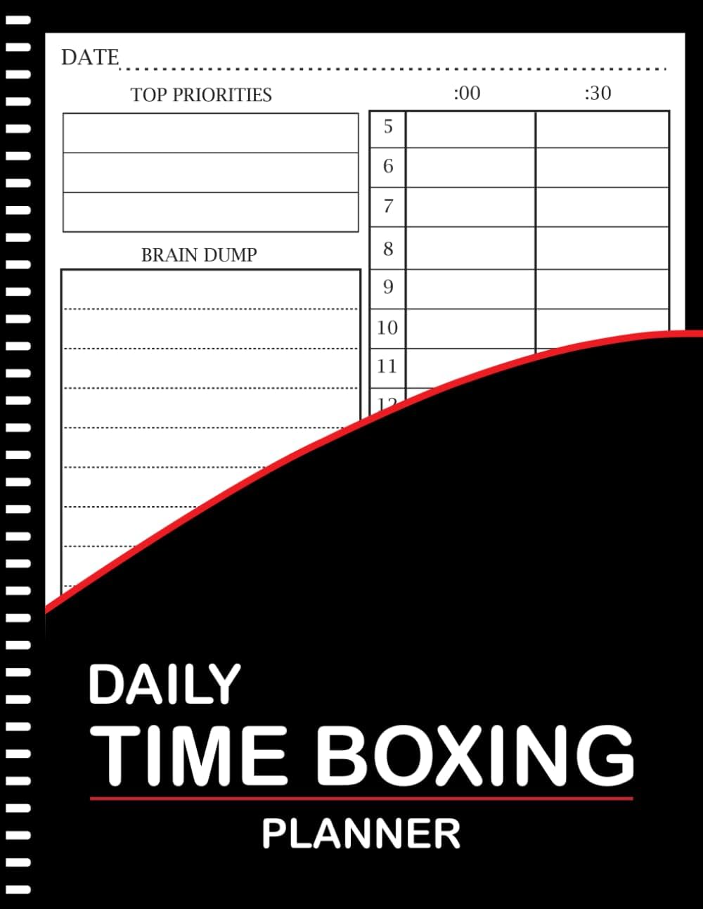 Time Boxing Planner: 120 Pages Daily Time Box Planner to Boost Productivity and Manage Your Time Efficiently Perfect To Use.