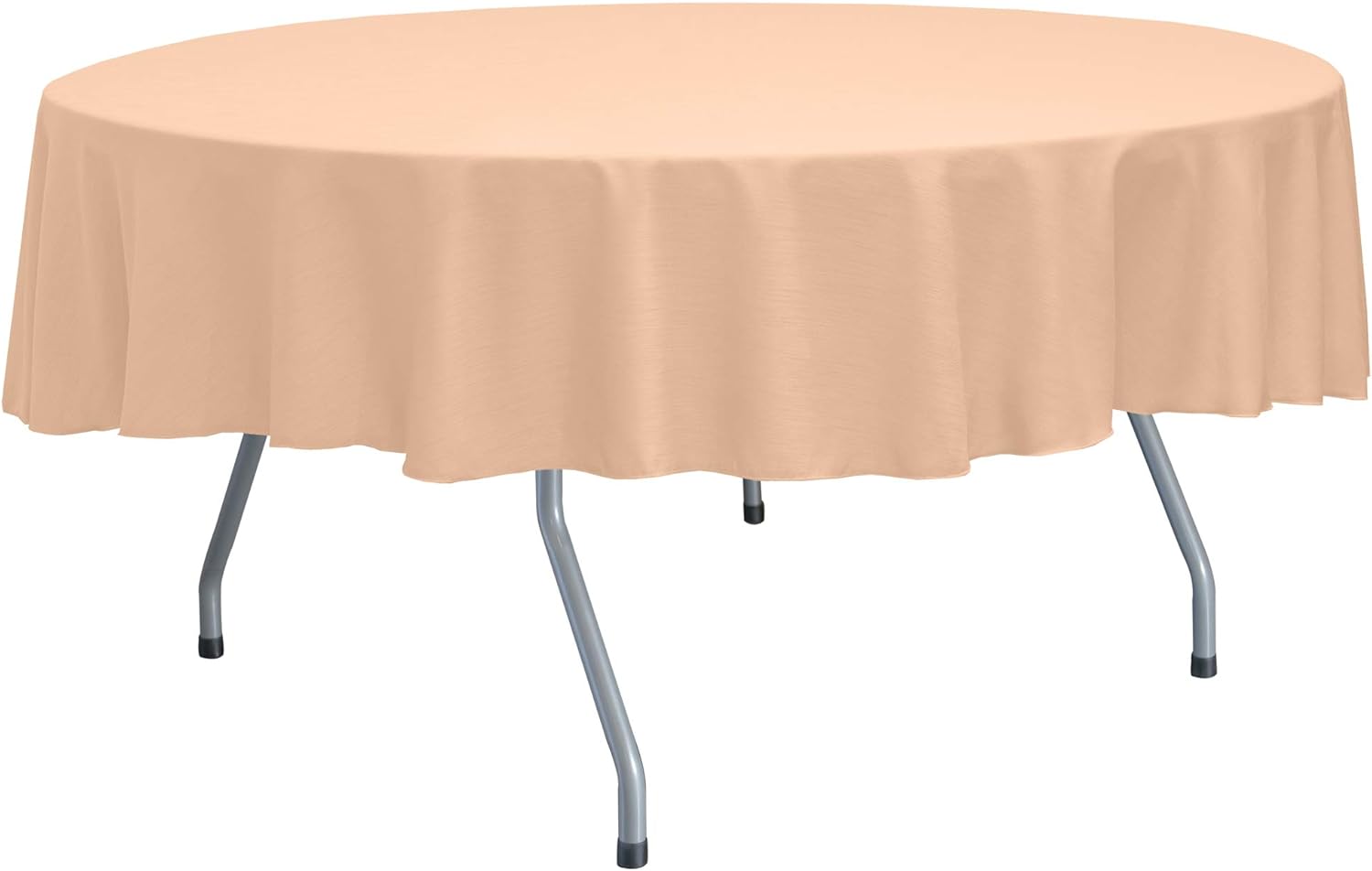Ultimate Textile Reversible Shantung Satin - Majestic 84-Inch Round Tablecloth Caribbean Blue