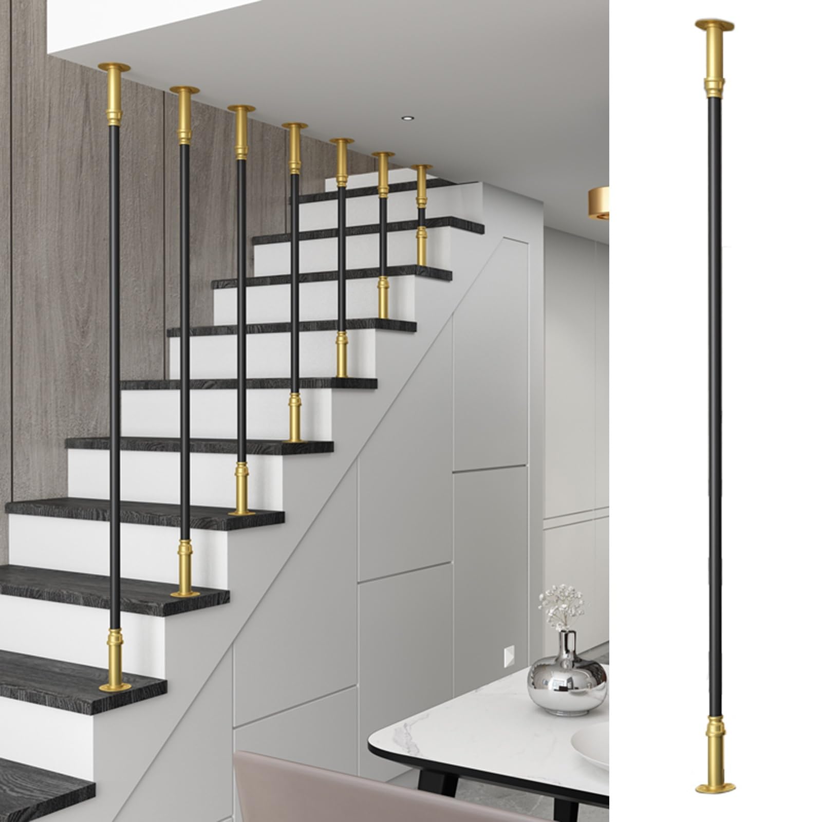Poste de barandilla de metal para escaleras de hotel y techo