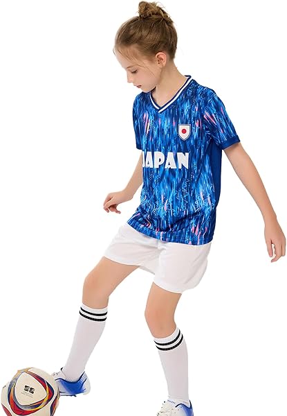 [HANLIDA] ワールドカップ サッカーユニフォーム キッズ 各国代表 半袖 上下セット 速乾 子供用 - 2