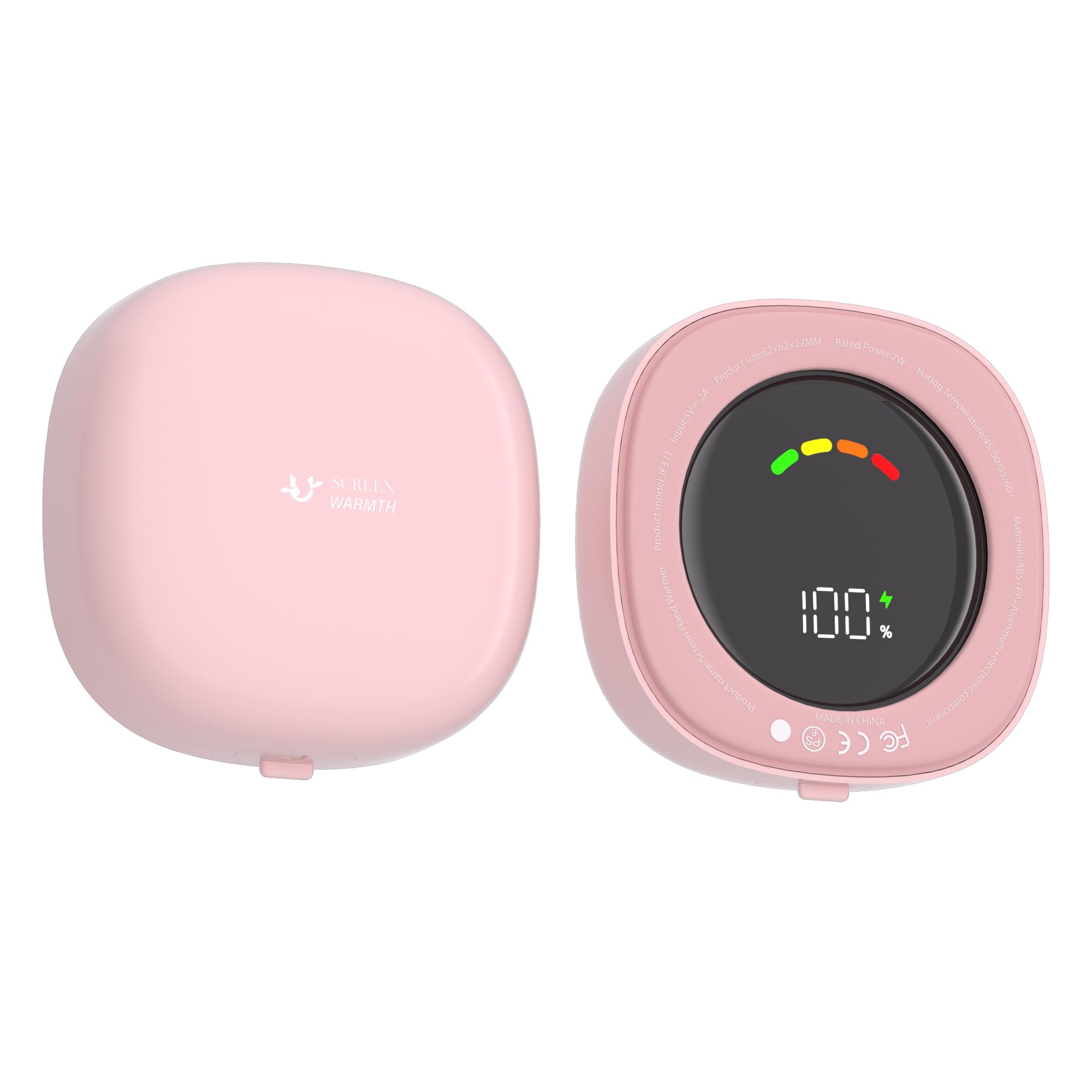 Scaldamani rotondi ricaricabili, confezione da 2, mini scaldamani elettrici, riutilizzabili, scaldamani portatili per donne e uomini, campeggio all'aperto, attrezzatura da caccia