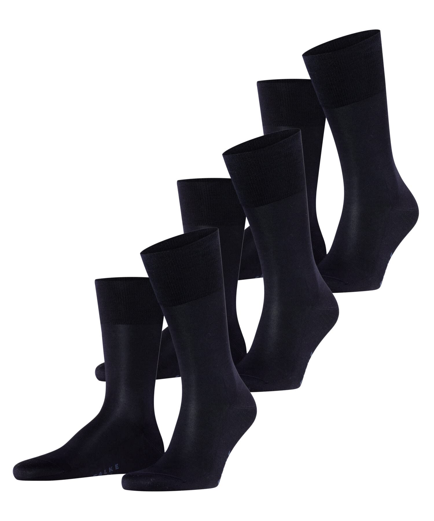 Falke Men's Blue Dark Navy 6375 Tiago Multipack M So Fil D'écosse Cotton Plain 3 Pairs Socks, 8.5-9.5