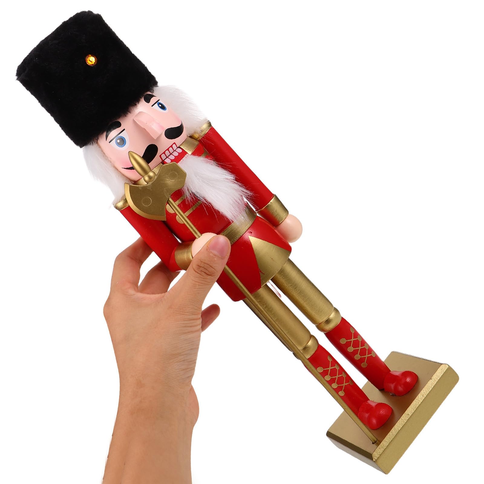 minkissy 3 Stück cm Nussknackerfigur mit Stabiler Basis, Rote Deko