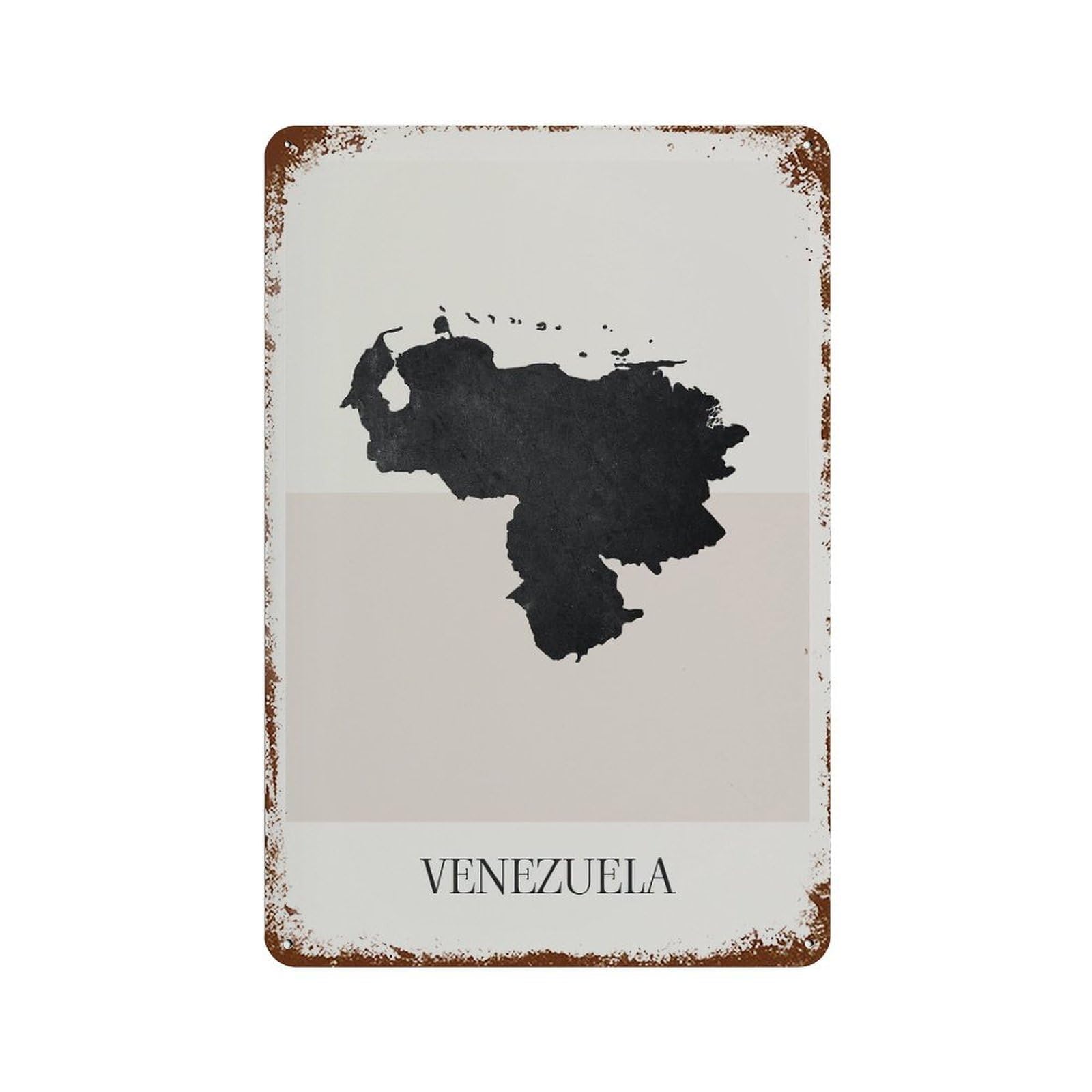 xiaoxiaoshen Venezuela Map Minimalist Boho Decor For Home Or Gift Wall Decor Art Metal Tin Poster Modern Home Decor Art Home Bar Shop Decorations Vintage Sign 30x20cm