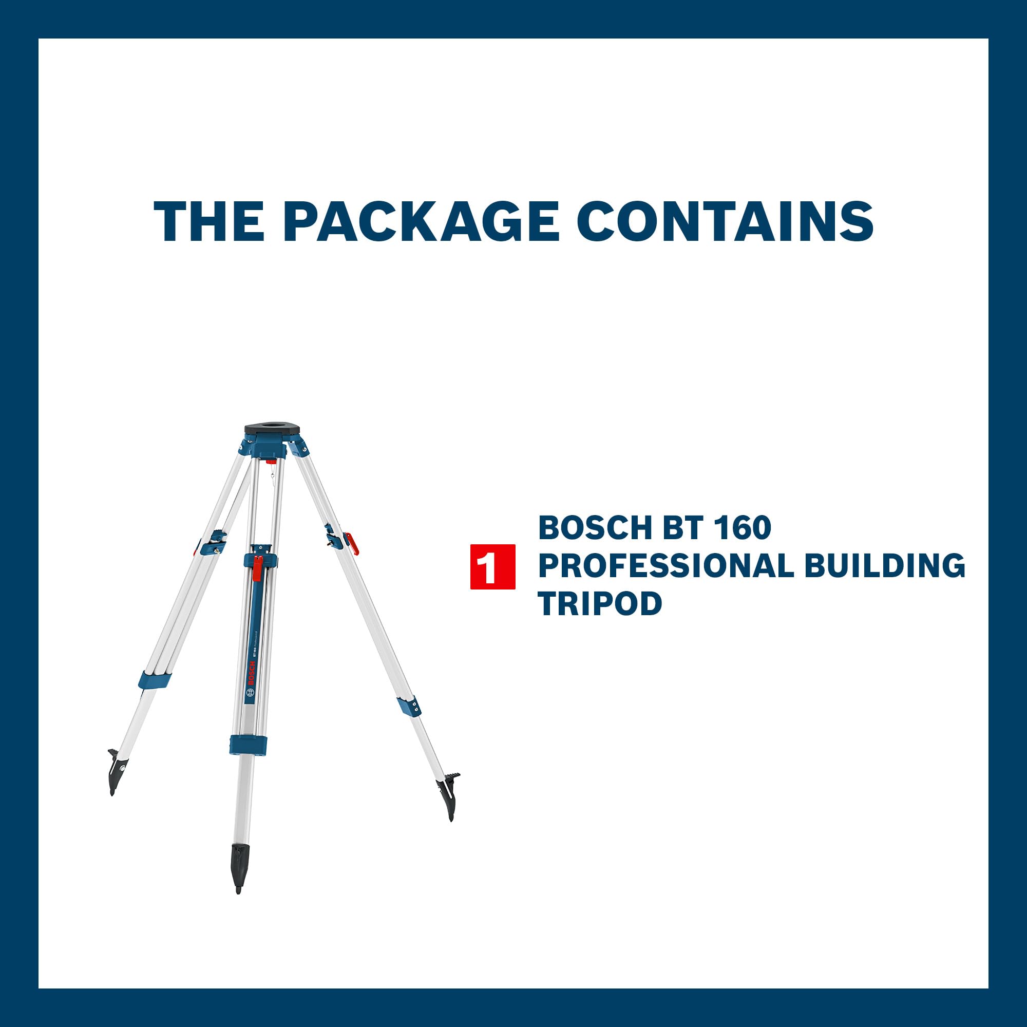 Bosch KKg_50 Bt160 Trípode de aluminio para nivel automático, plateado