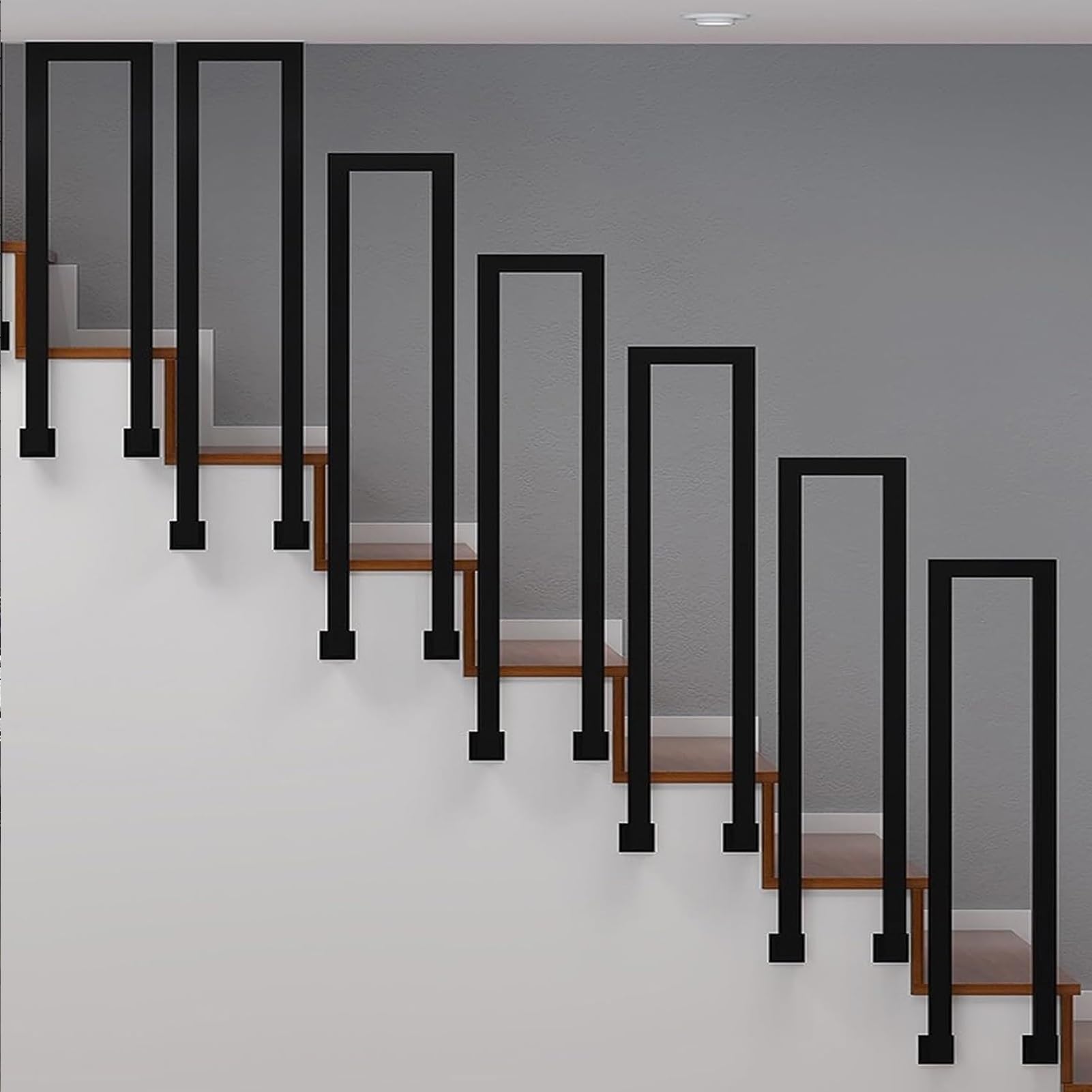 Rampe de jardin en acier inoxydable 65 cm haute résistance pour marches extérieures