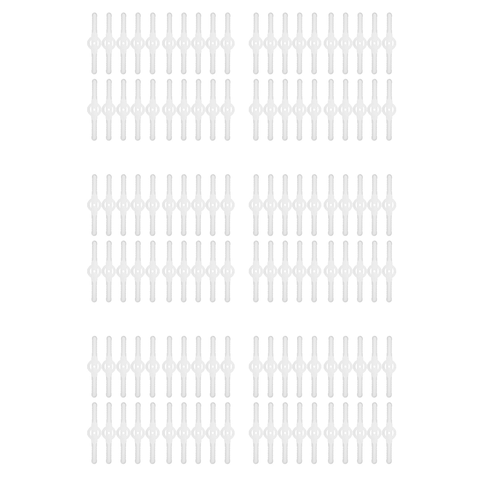 Jnchdghwa White 120Pcs Plastic Grass Trimmer Blades Lawn Mower Trimmer Accessories Lawn Mower Blade Cordless Trimmer Garden Tool