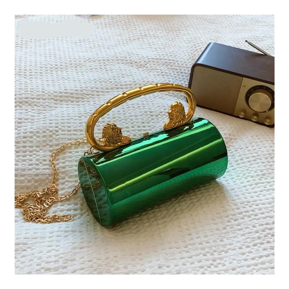 Akrylowa torebka kopertówka cylindryczna damska torba crossbody z łańcuszkiem torebka solidna torba hobo na wesele studniówkę imprezę
