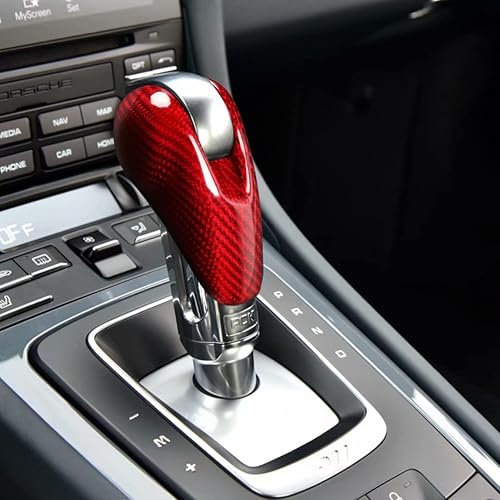 Miniatura 4 de Accesorios interiores de fibra de carbono para portaequipajes, cubierta de marco para Porsche Macan, Panamera Cayman 718 911 2008-2020 (rojo)