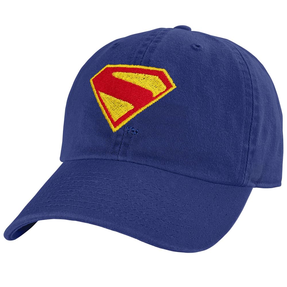 Popfunk Superman 2025 Shield Embroidery Official Dad Hat - The U18 Adjustable Relaxed-Fit Cap - Unisex for Men and Women, Royal
