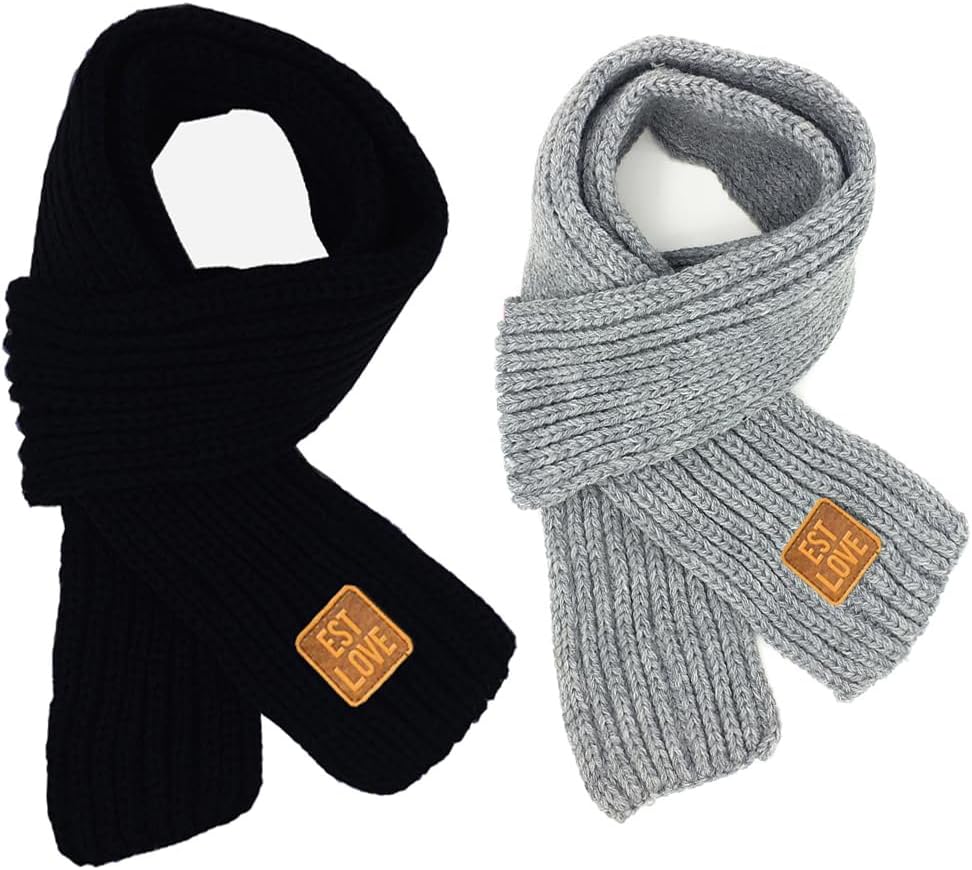 LuckyZ Toddlers Kids Scarf Boys Girls Winter Knitted Warm Scarves Neck Warmer
