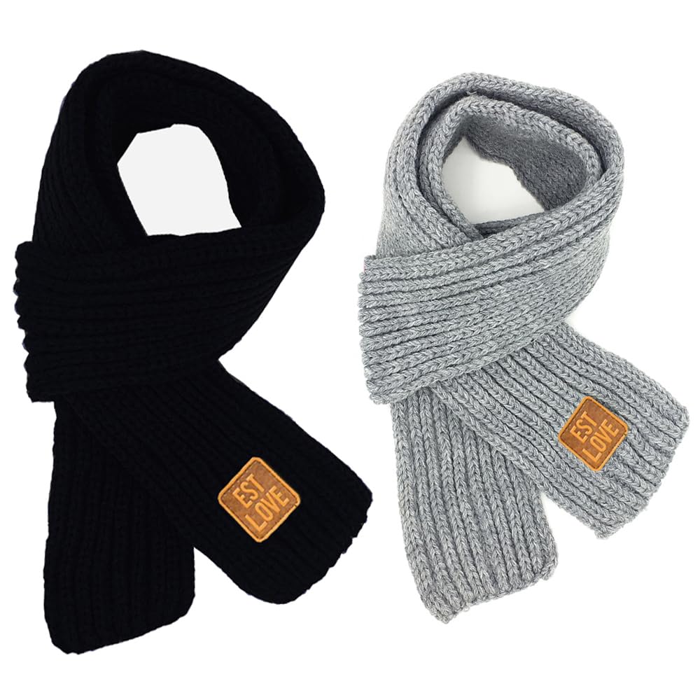 LuckyZ Toddlers Kids Scarf Boys Girls Winter Knitted Warm Scarves Neck Warmer