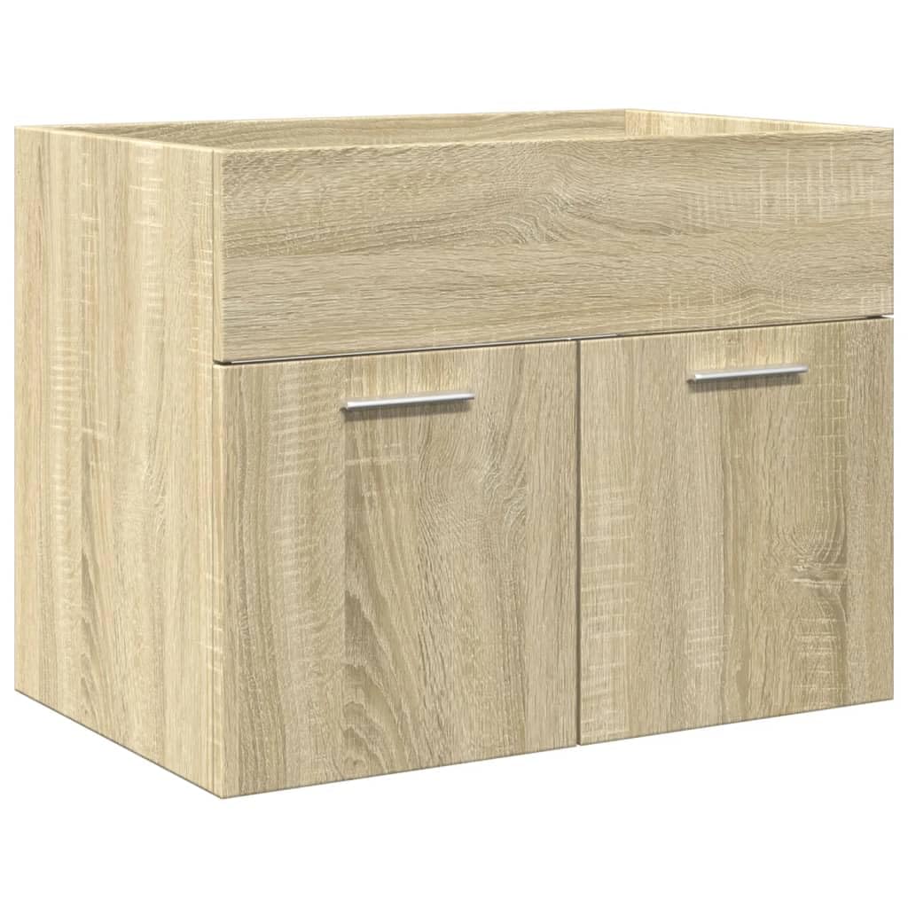 4-TLG. Badmöbel-Set Sonoma-Eiche Holzwerkstoff mit Waschbecken