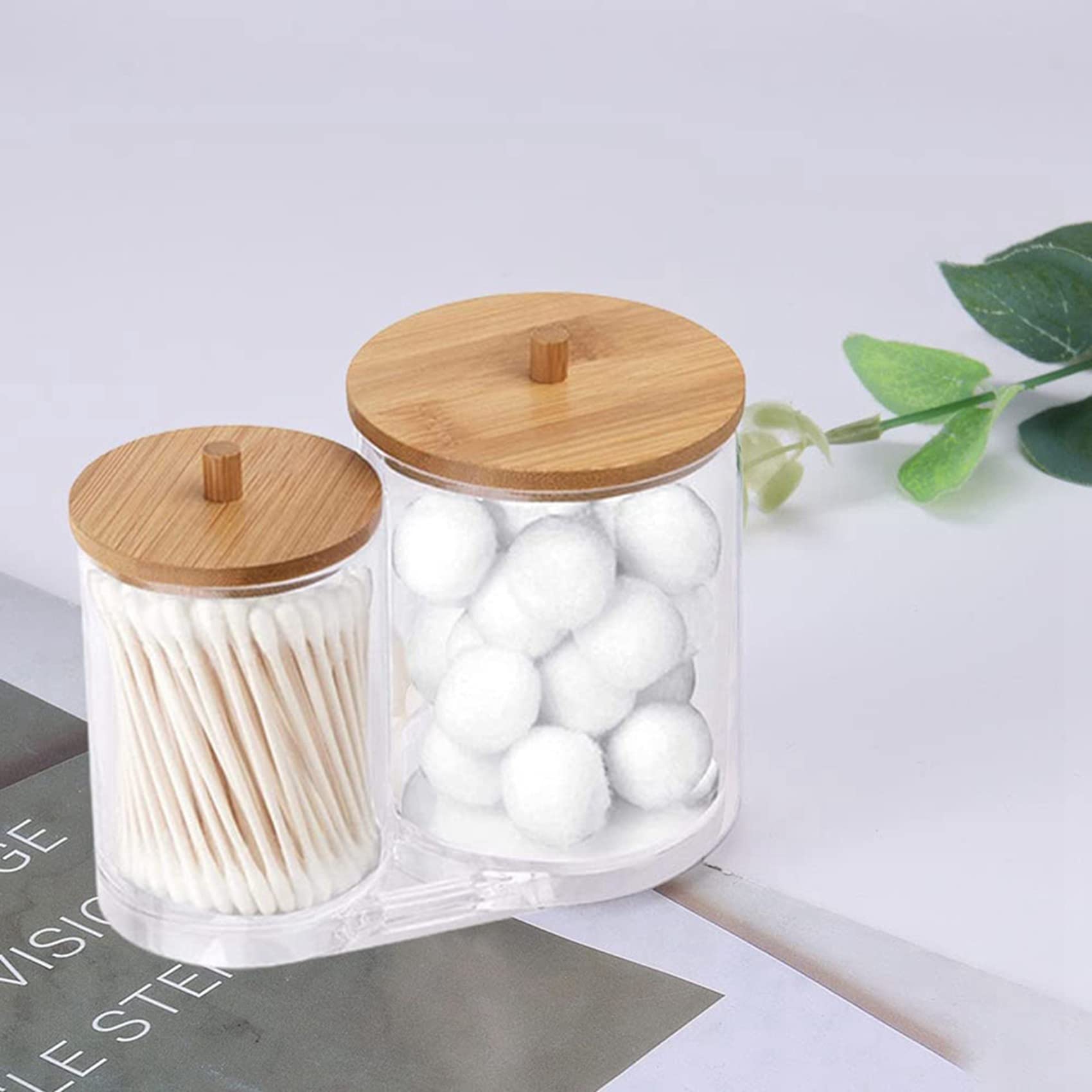 Confezione da 2 dispenser per supporto Qtip con vassoio Organizzazione