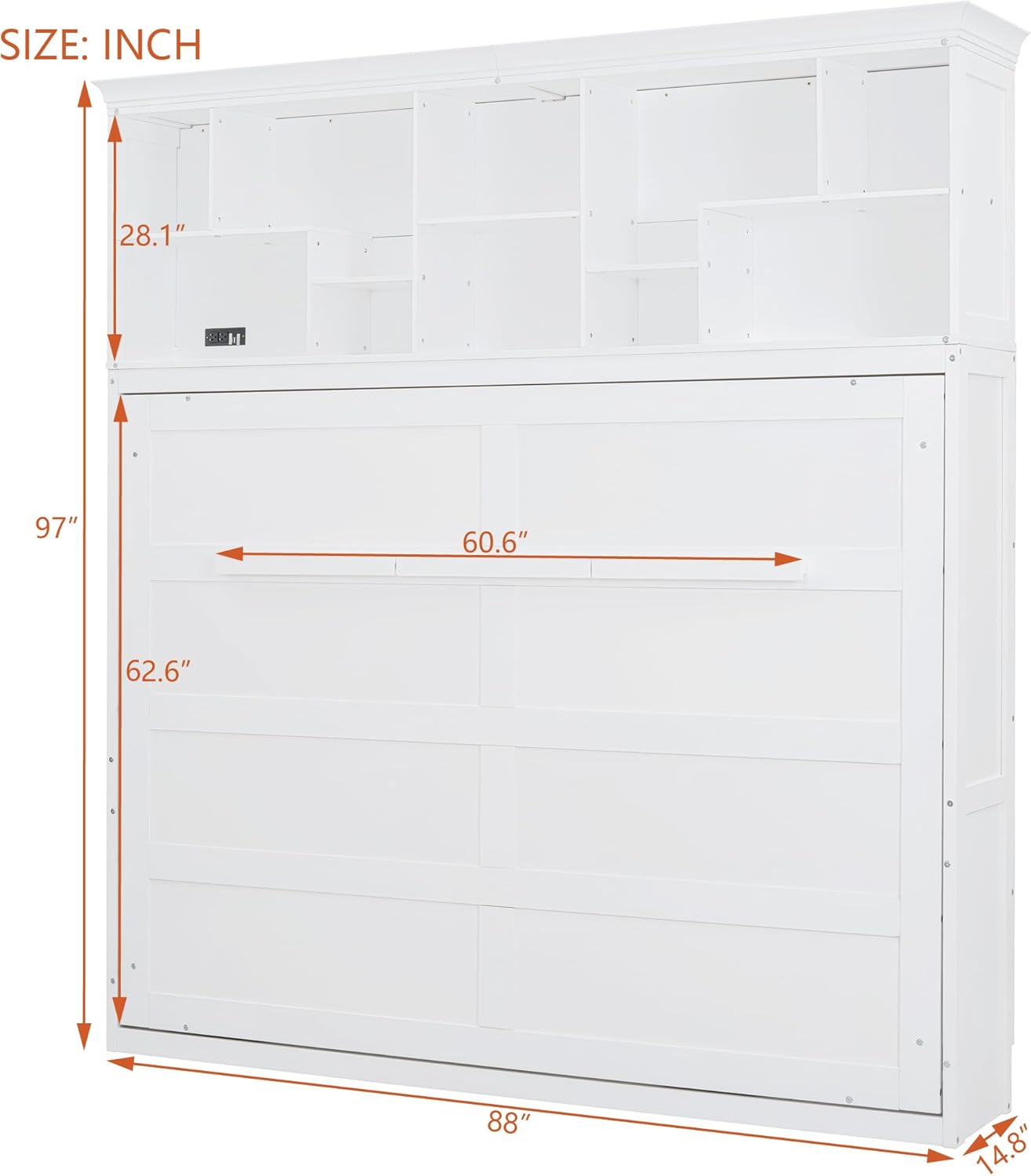 Dimensions of the P PURLOVE Murphy Bed when folded