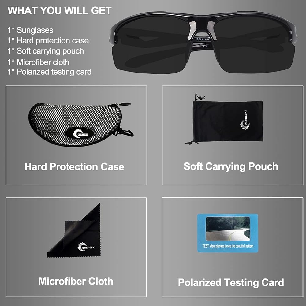 Occhiali Da Sole Polarizzati CHEREEKI Uomo - Sportivi E Leggeri Con UV400 - Foto 5