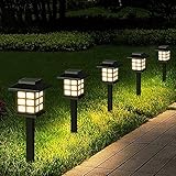 Solar Lights Outdoor Garden, ZHUPIG Solar Pathway Lights Outdoor (12 Pack), Waterproof Solar Landscape Lights, Solar Walkway Lights for Path, Garden, Yard, Patio, Driveway (Warm White)
