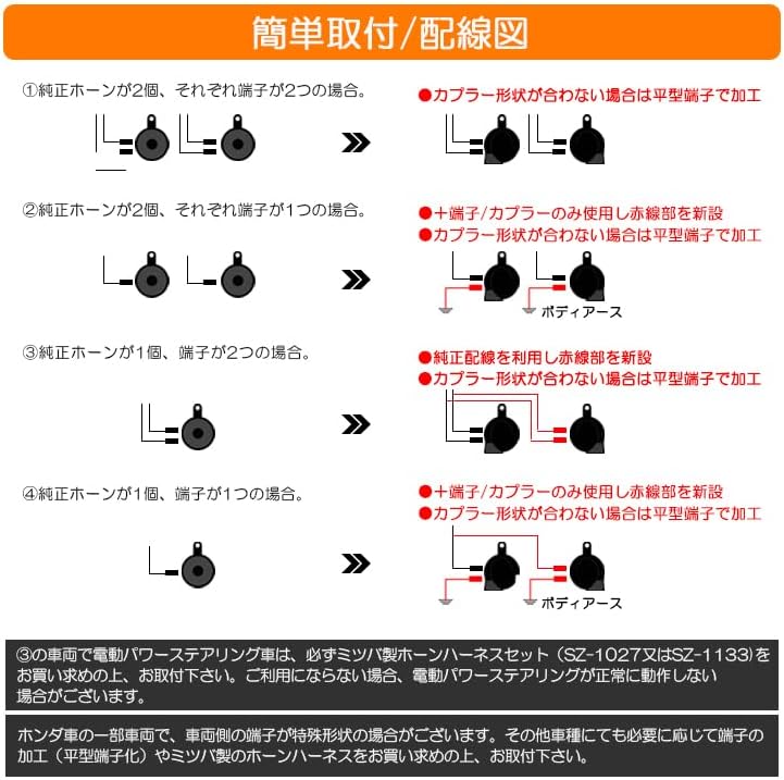 楽天市場】LA900S/LA910S タフト ユーロタイプ ダブルサウンド ホーン