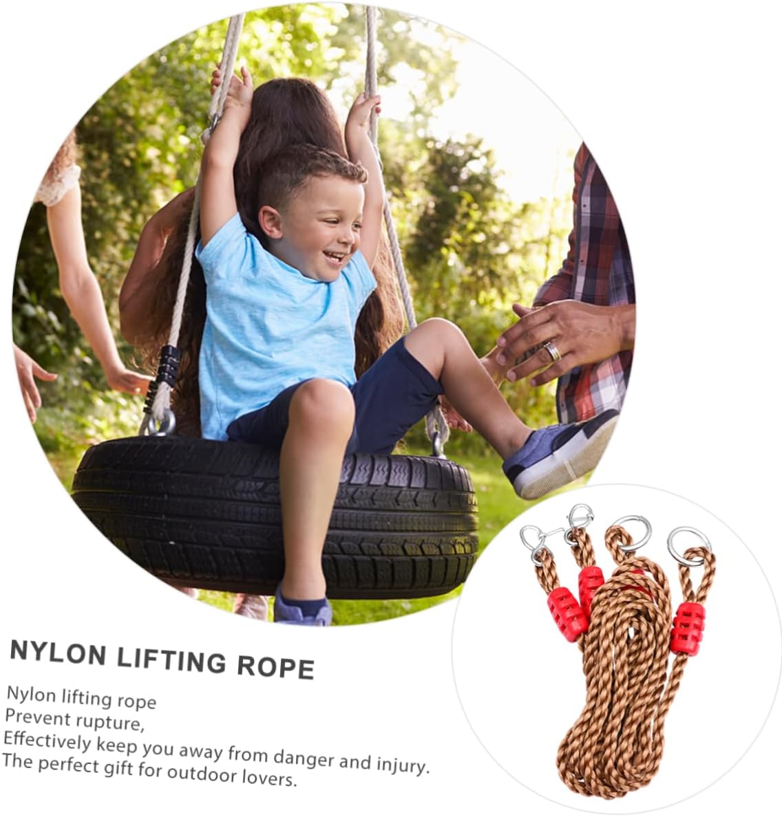 6pcs Swing Straps Adjustable Swing Ropes Outdoor Straps for Tree Random Color