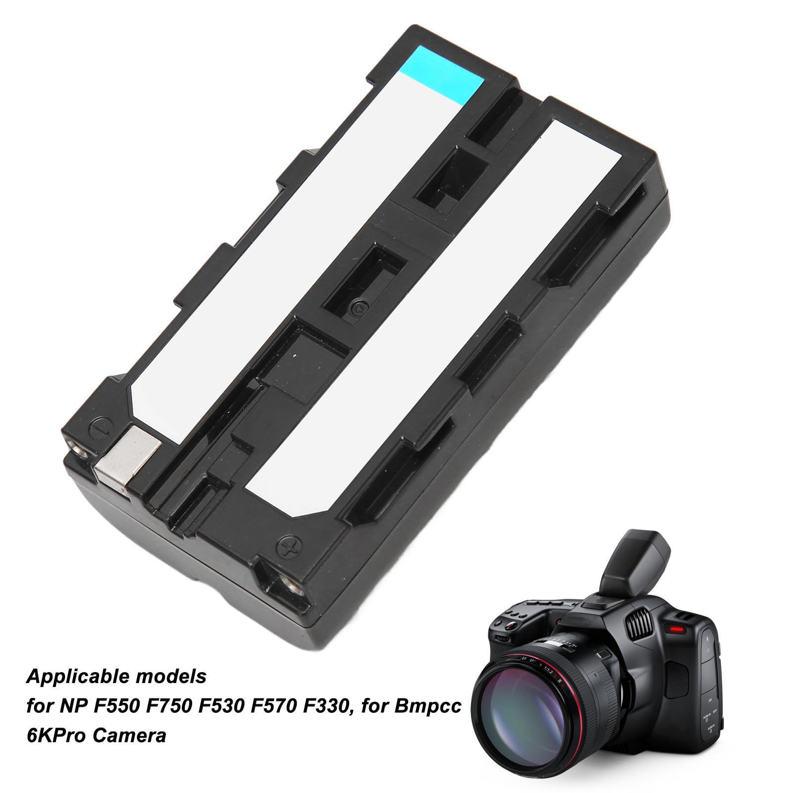 Batterie Lithium-ION de Remplacement pour Caméra, 7.2V, 3300mAh, pour Caméscope NP F550 F750 F530 F570 F330 BMPCC 6K Pro