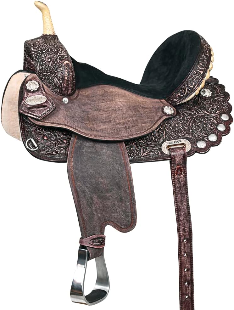 HILASON Flex Tree Western Horse Saddle American Leather Trail Barrel | for Horses
