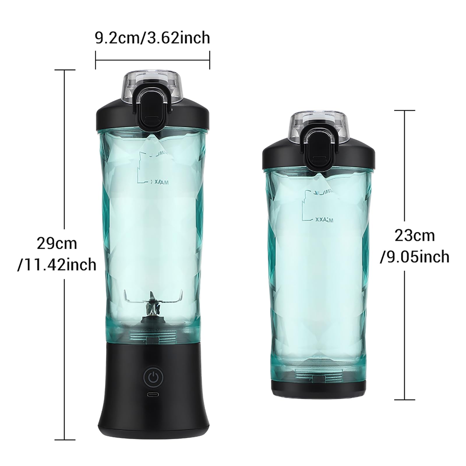 Osobisty Kubek Do Wyciskania Soku, Przenośny Mini Blender Do Smoothie O Dużej Pojemności 600 Ml I 6 Ostrzach, 2 Tryby Regulowane I Z Możliwością Ładowania, Precyzyjna Konstrukcja, Do Grillowania