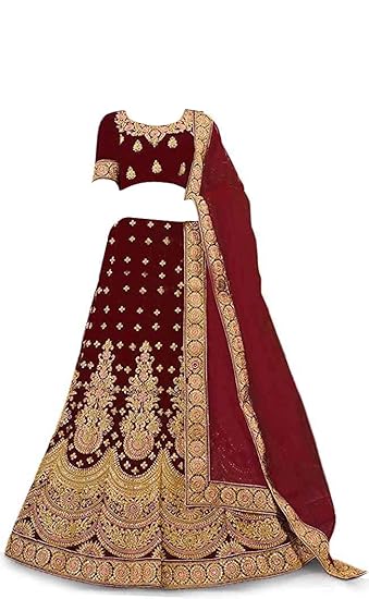 Girls Taffeta Satin Semi-stitched Lehenga Choli