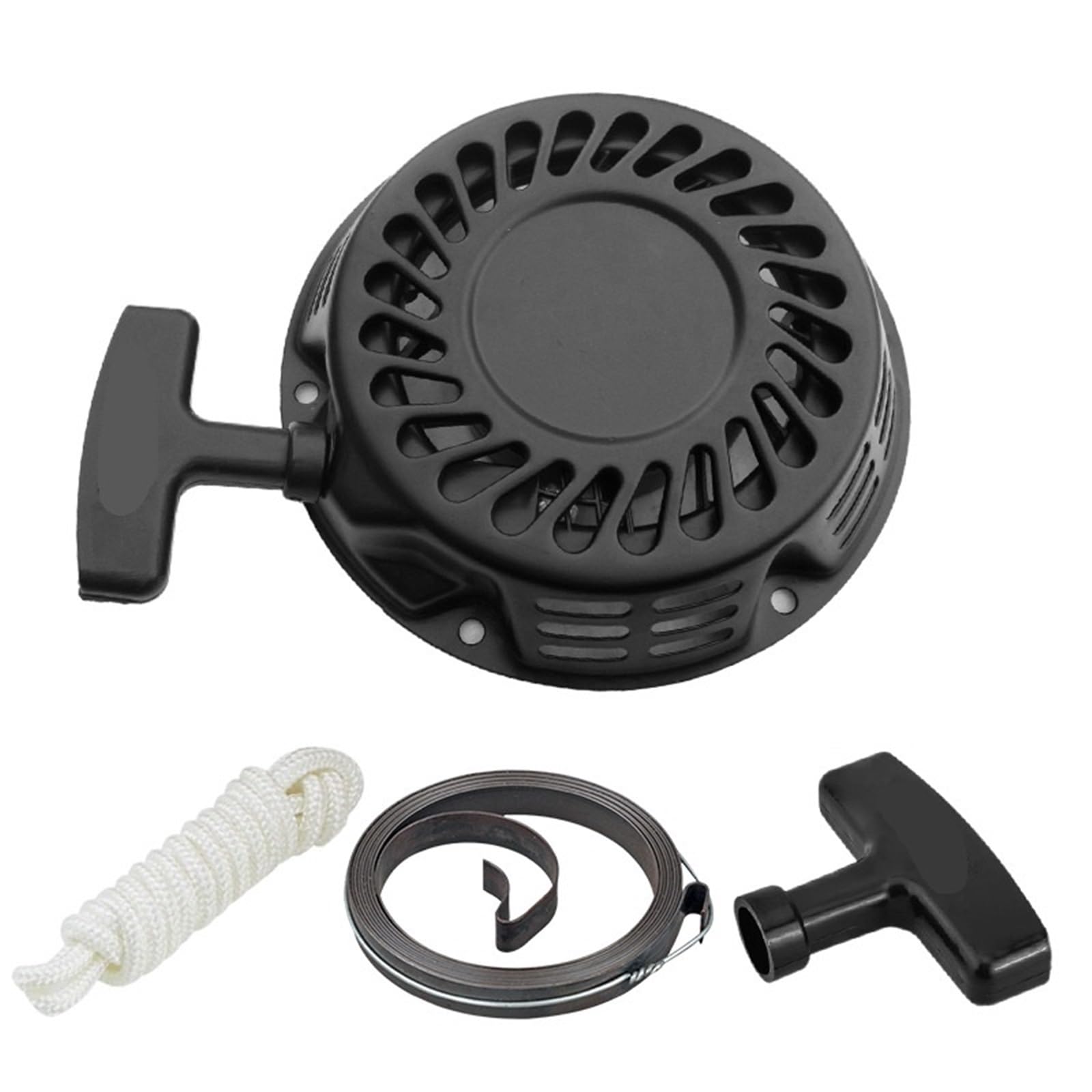 Arrancador Conjunto de arranque de retroceso, Compatible con GX Champion 212cc, 4HP ~ 6.5HP Recoil Start(Black)