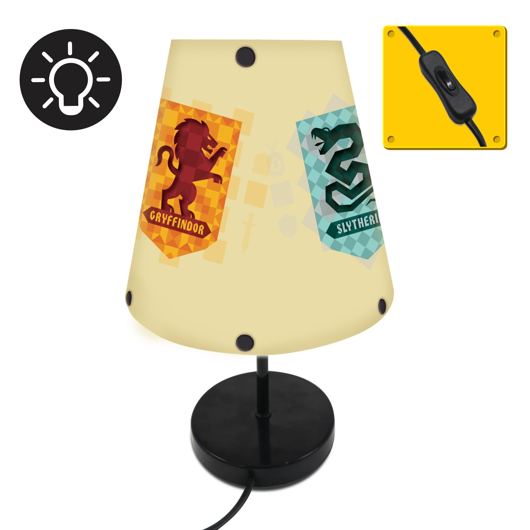 Lexibook, Harry Potter, Nachttischlampe, Kinder-Schlafzimmerlampe mit Lampenschirm, farbige Dekorationsleuchte Harry Potter, LT010HP