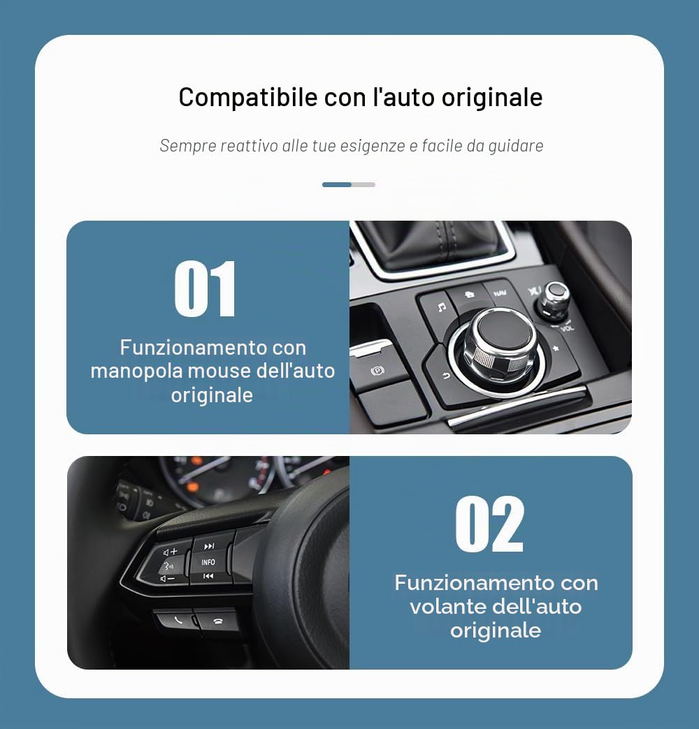Adattatore Carplay e Android Auto per Mazda 2/3/6/CX3/CX5/CX9/MX5 2014-2020