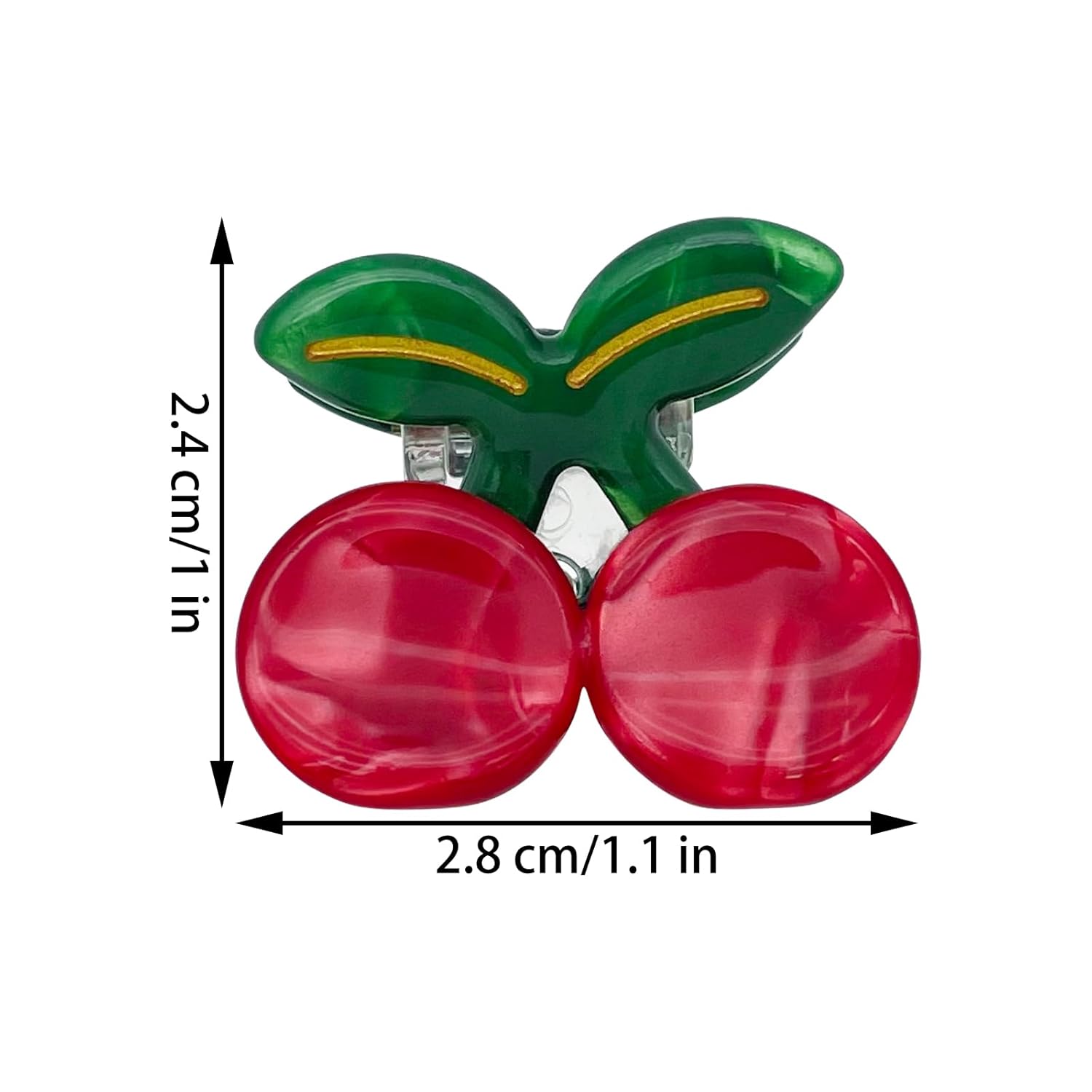 6Pcs Mini Cherry Hair Clips Acetate Hair Claw Cute Cherry Hair Clip Small Hair Barrettes Fruit Hairpins Tiny Sweet Fashion Hair Accessories for Women Girls - Image 2
