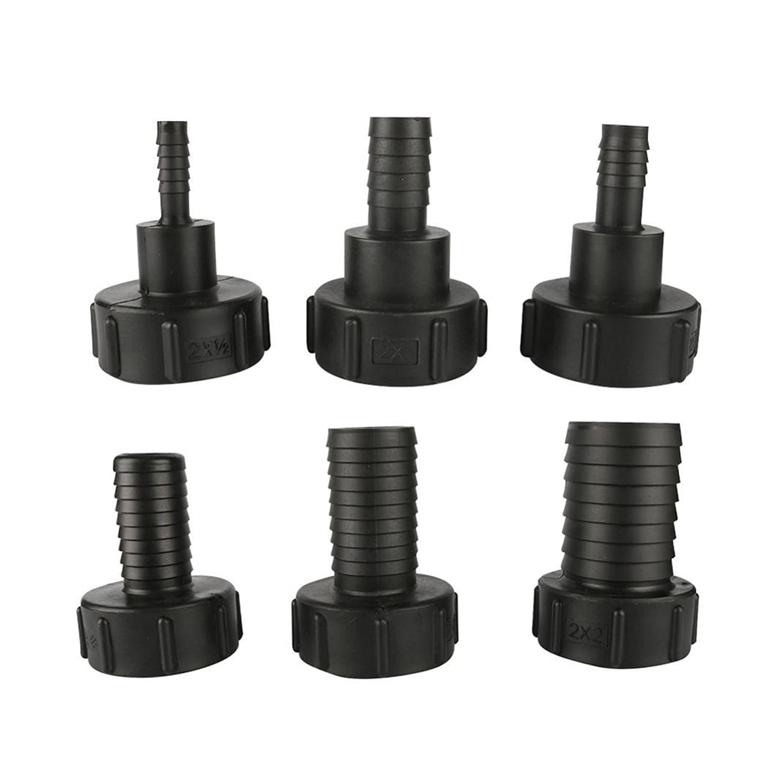 Juego de 5 conectores de tubo de 1/5.1 cm 3/10.2 cm 2.5 cm 3.2 cm 3.8 cm 5.1 cm 5.1 cm con rosca gruesa S60 para reemplazo de grifo de tanque de fontanería de jardín