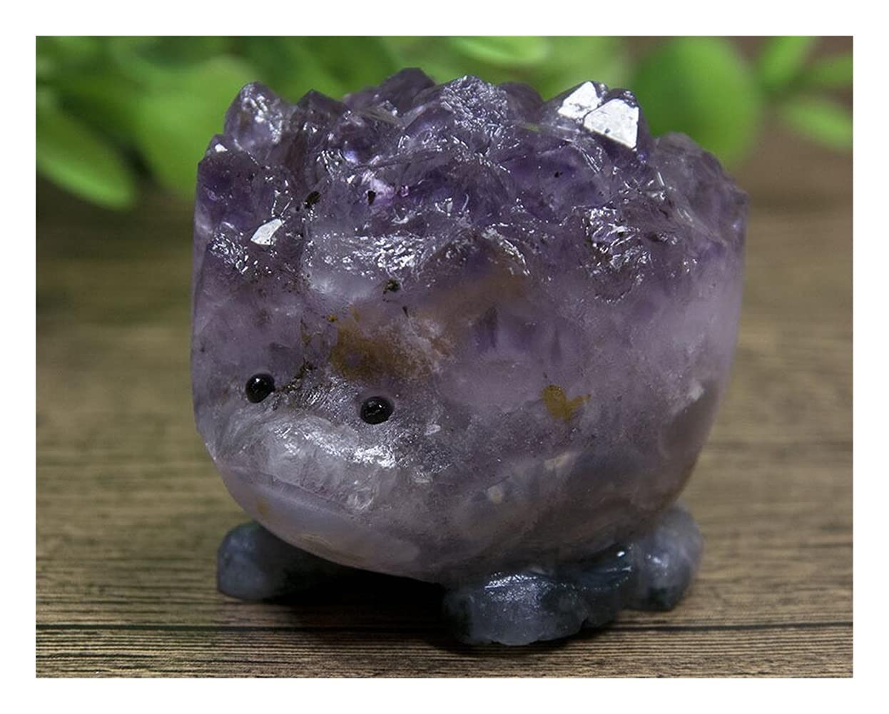 Salud y hogar Cristal violeta natural talla un grupo de erizo