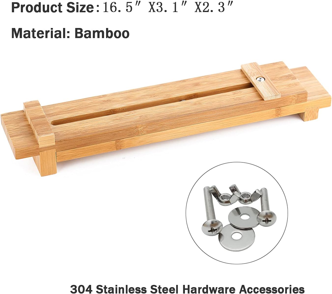 Sharpening Stone Holder Sink Bridge with Adjustable Slider Heavy Base,Easy Honing,Stainless Steel Hardware Accessories,Bamboo Material