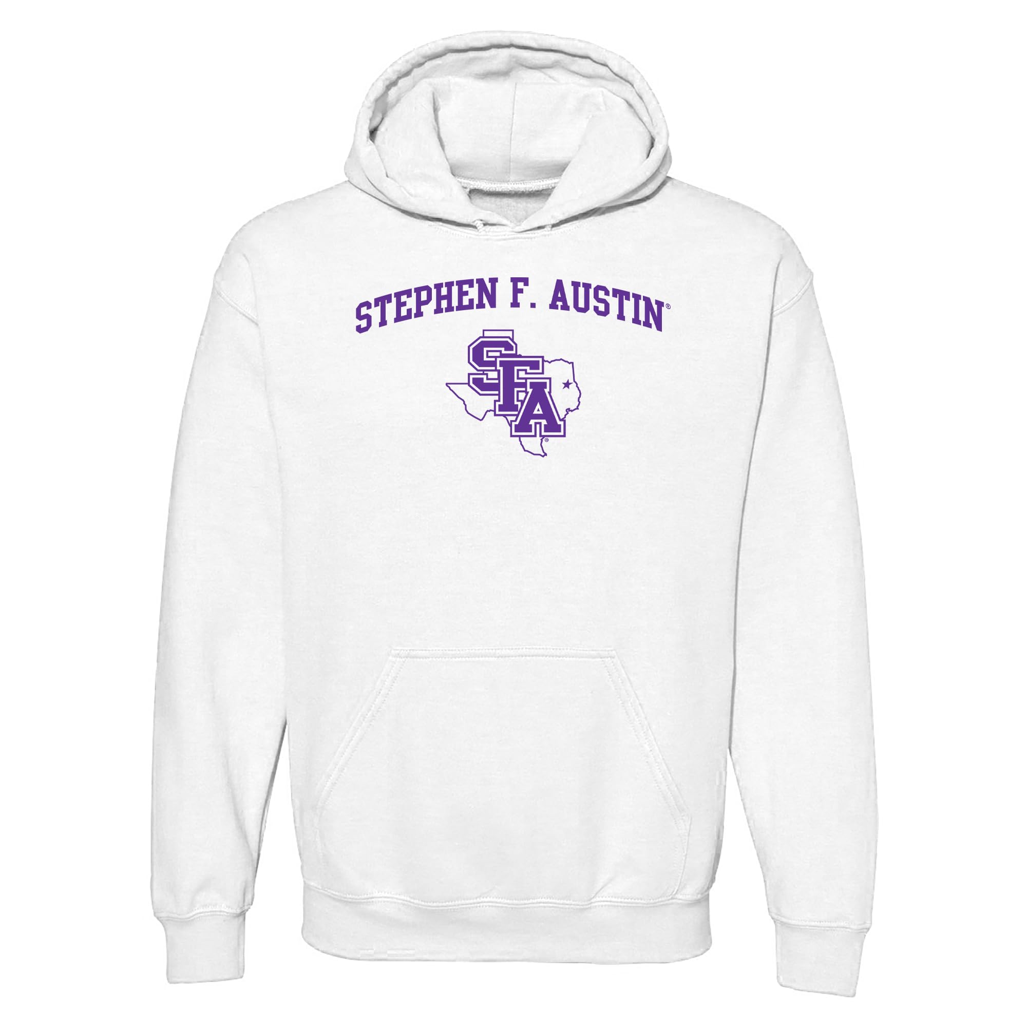 UGP Campus Apparel NCAA Officially licensed College - University Team Color Arch Logo Hoodie, Stephen F Austin State Lumberjacks White, Medium โ image 1